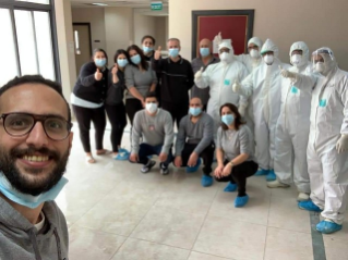Beside the sick, doctors and nurses Beside the sick, doctors and nurses